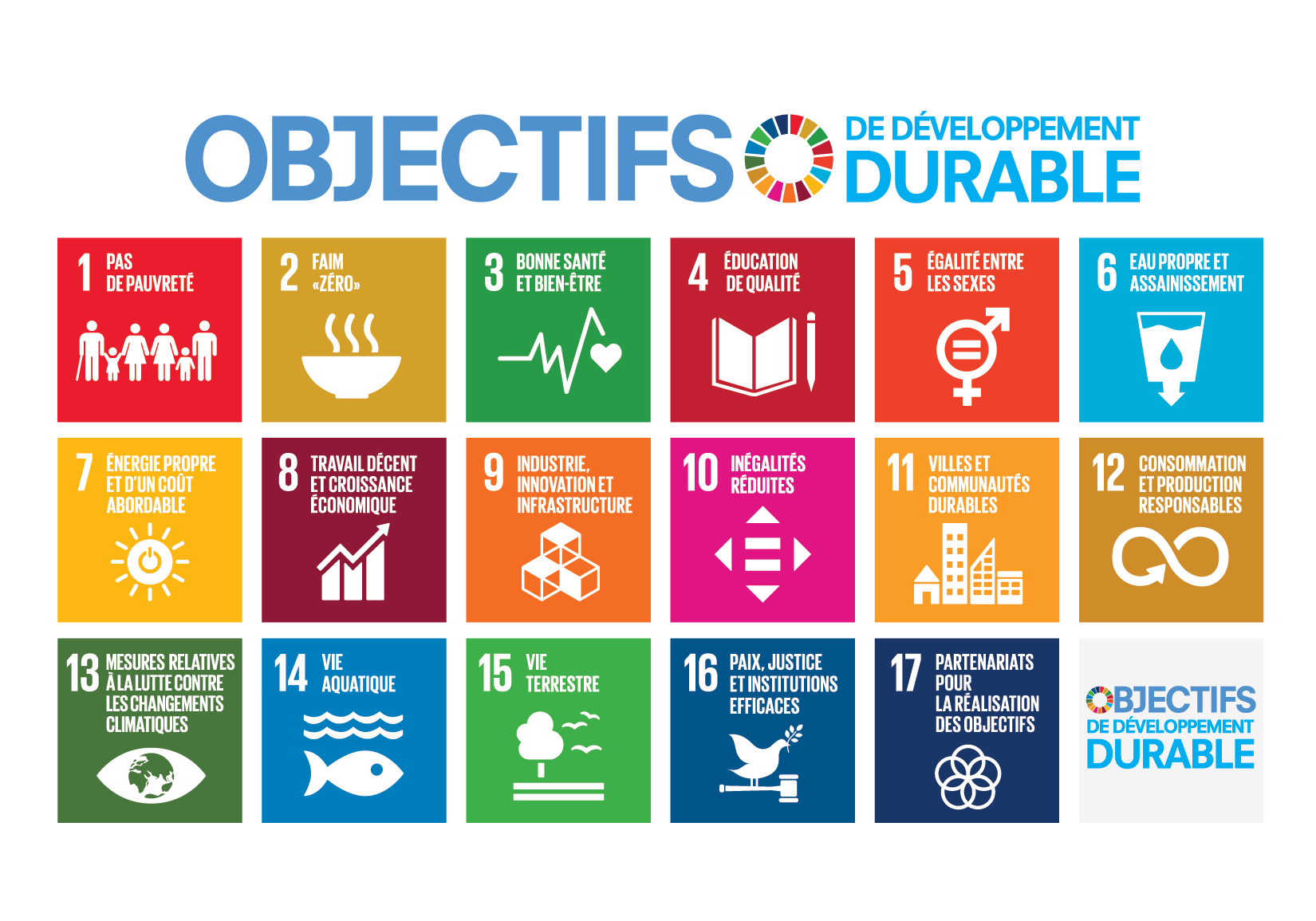 Le 25 septembre 2015, les 193 Etats membres des Nations unies ont adopté l’Agenda 2030 qui fixe 17 Objectifs de développement durable (ODD).